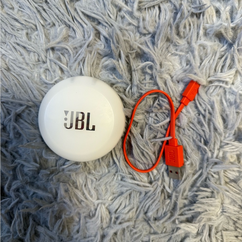 JBL White Speaker with Red Cable